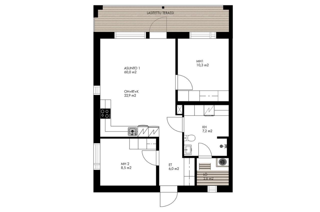 Apartment Tuomenkartano B1 Iso Huoneisto Saunalla קאלאיוקי מראה חיצוני תמונה